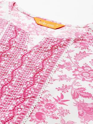 Floral Printed Kurta with Trousers & Dupatta 2