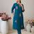 Floral Embroidered Round Neck Thread Work Straight Kurta & Trousers & Dupatta