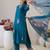Floral Embroidered Round Neck Thread Work Straight Kurta & Trousers & Dupatta