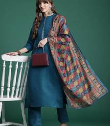 embroidered  cotton kurta with trousers & dupatta