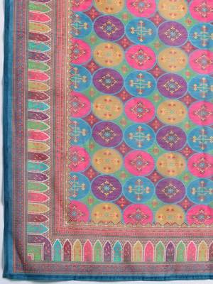 Embroidered Pure Cotton Kurta with Trousers & Dupatta 5