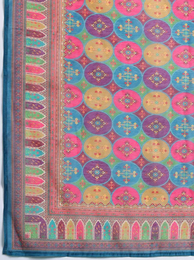 Embroidered Pure Cotton Kurta with Trousers & Dupatta