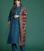 Embroidered Pure Cotton Kurta with Trousers & Dupatta