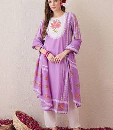 floral printed sequinned  cotton straight kurta with trouser and dupatta