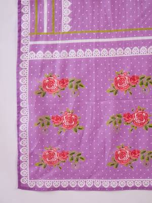 Floral Printed Sequinned Pure Cotton Straight Kurta With Trouser And Dupatta 4