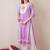 Floral Printed Sequinned Pure Cotton Straight Kurta With Trouser And Dupatta