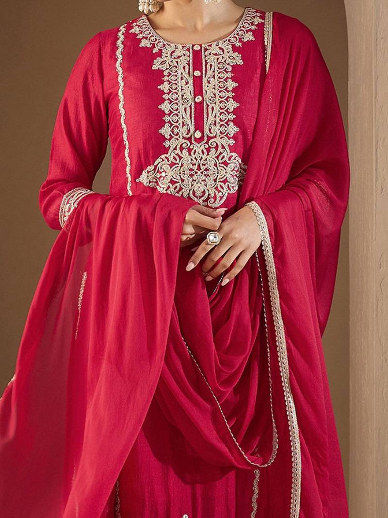 Women Paisley Yoke Design Regular Kurta with Trousers & With Dupatta