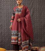 Women Floral Printed Regular Sequinned Pure Cotton Kurta with Trousers & With Dupatta