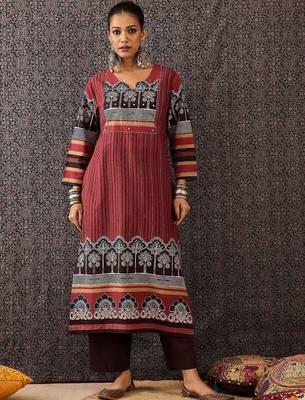 Women Floral Printed Regular Sequinned Pure Cotton Kurta with Trousers & With Dupatta 6