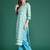 Floral Printed Mirror Work Pure Cotton Kurta with Trousers & Dupatta