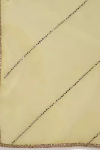 Floral Yoke Design Sequnnied Straight Kurta With Trousers & Dupatta