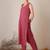 Floral Printed Pure Cotton Sleeveless V-Neck Straight Kurta With Trousers
