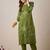 Floral Embroidered V-Neck Thread Work Straight Kurta With Trouser
