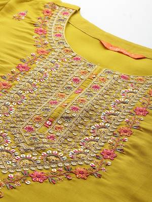 Ethnic Motifs Embroidered Sequinned Kurta with Trousers & With Dupatta 3
