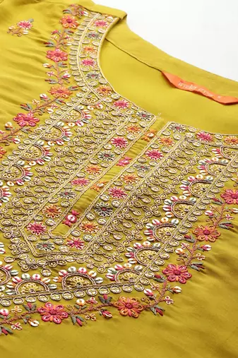 Ethnic Motifs Embroidered Sequinned Kurta with Trousers & With Dupatta