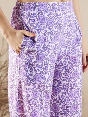 Women Floral Printed Panelled Pure Cotton Kurta with Palazzos & With Dupatta 5