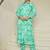 Floral Printed Shirt Collar Kurta With Trousers