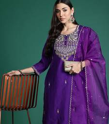 Ethnic Motifs Embroidered Sequinned Kurta with Trousers & With Dupatta