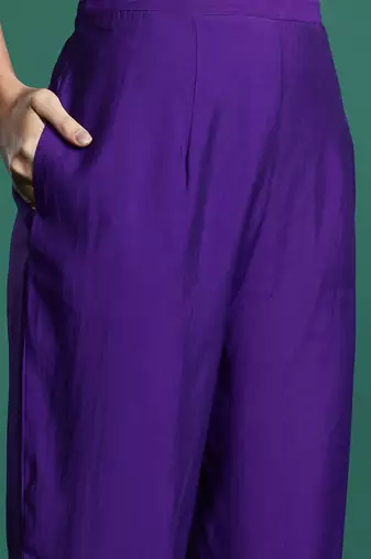 Ethnic Motifs Embroidered Sequinned Kurta with Trousers & With Dupatta