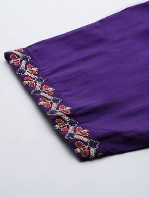 Ethnic Motifs Embroidered Sequinned Kurta with Trousers & With Dupatta 9