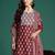 Ethnic Motifs Printed Thread Work Kurta with Trousers & With Dupatta