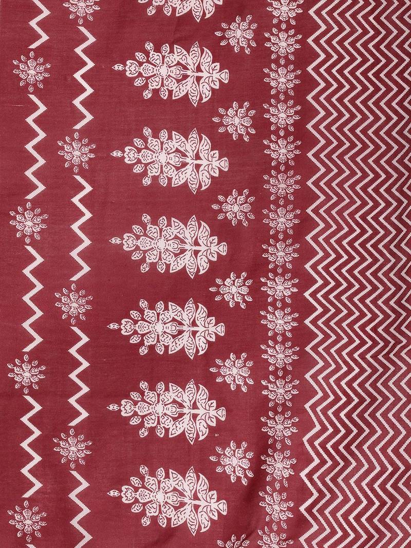 Ethnic Motifs Printed Thread Work Kurta with Trousers & With Dupatta