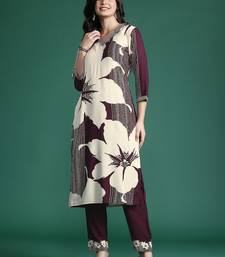 Floral Printed Kurta with Salwar with Sequinned Detail