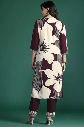 Floral Printed Kurta with Salwar with Sequinned Detail