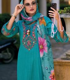 floral embroidered regular thread work  cotton kurta with trousers & dupatta