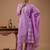 Women Lavender Floral Printed Regular Kurta with Palazzos & With Dupatta