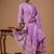 Women Lavender Floral Printed Regular Kurta with Palazzos & With Dupatta