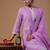 Women Lavender Floral Printed Regular Kurta with Palazzos & With Dupatta