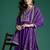 Embroidered Sequinned Kurta With Trousers & Dupatta