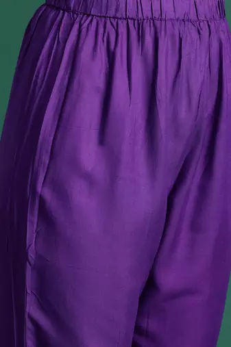 Embroidered Sequinned Kurta With Trousers & Dupatta