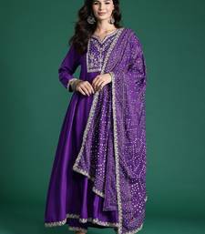 Embroidered Sequinned Kurta With Trousers & Dupatta