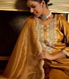 Floral Embroidered Round Neck Regular Liva Kurta With Trouser With Dupatta