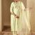 Floral Embroidered Notched Neck Liva Straight Kurta With Trousers & Dupatta