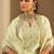 Floral Embroidered Notched Neck Liva Straight Kurta With Trousers & Dupatta