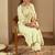 Floral Embroidered Notched Neck Liva Straight Kurta With Trousers & Dupatta