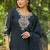 Round Neck Embroidered Thread Work Chanderi Silk Kurta with Trouser & Dupatta