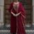 Women Ethnic Motifs Embroidered Regular Velvet Kurta with Trousers & With Dupatta