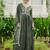 Floral Embroidered Pleated Kurta With Trousers & Dupatta