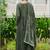 Floral Embroidered Pleated Kurta With Trousers & Dupatta