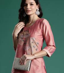 Floral Embroidered Thread Work Kurta with Trousers