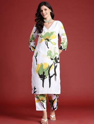 Abstract Printed Kurta with Trousers 4