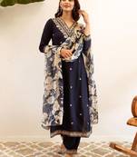 Women Ethnic Motifs Embroidered Regular Kurta with Salwar & With Dupatta