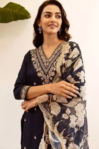 Women Ethnic Motifs Embroidered Regular Kurta with Salwar & With Dupatta