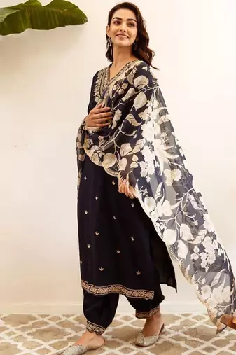 Women Ethnic Motifs Embroidered Regular Kurta with Salwar & With Dupatta