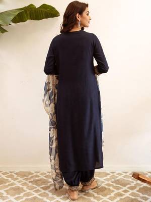 Women Ethnic Motifs Embroidered Regular Kurta with Salwar & With Dupatta 4