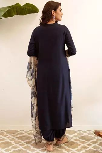Women Ethnic Motifs Embroidered Regular Kurta with Salwar & With Dupatta